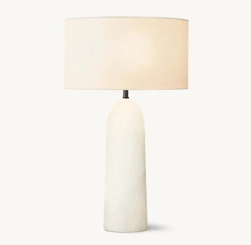 Moderne Marmeren Tafellamp LED met Stoffen Kap – Slaap- & Woonkamer