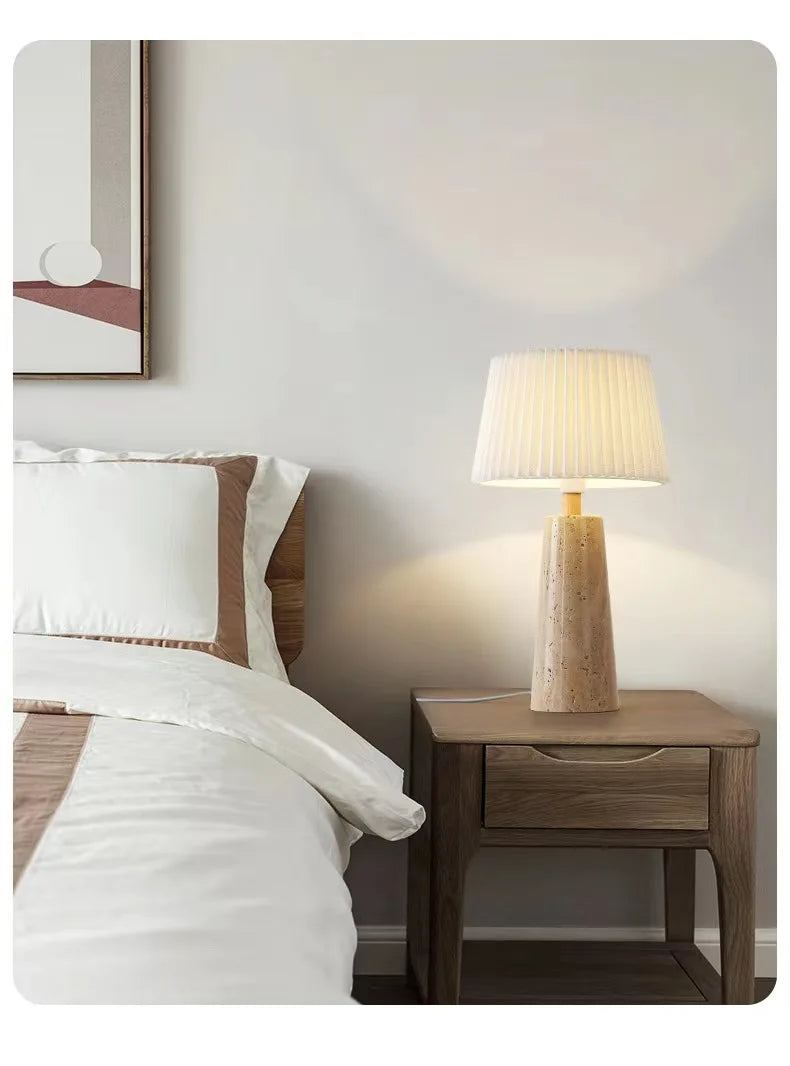 Moderne Gele Marmeren Tafellamp – Wabi Sabi Design voor Woonkamer