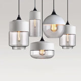 Nordic LED Hanglamp Glas & Hout – Moderne Plafondlamp E27