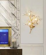 Kristallen Wandlamp Gouden Takken – LED G4 Slaapkamer & Woonkamer
