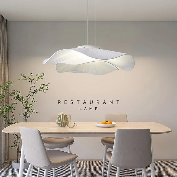 Moderne Stoffen LED Hanglamp – Dimbare Nordic Plafondlamp E27 Wit