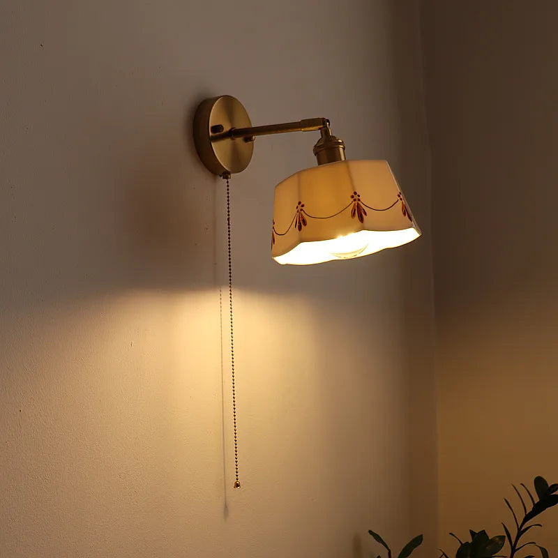 Wandlamp Keramiek & Koper – LED, Wit, E27, Up/Down, Moderne Stijl