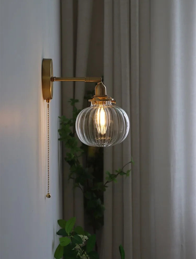 Pull Chain Wandlamp E14 LED Goud Nordic Modern Voor Slaapkamer & Bad