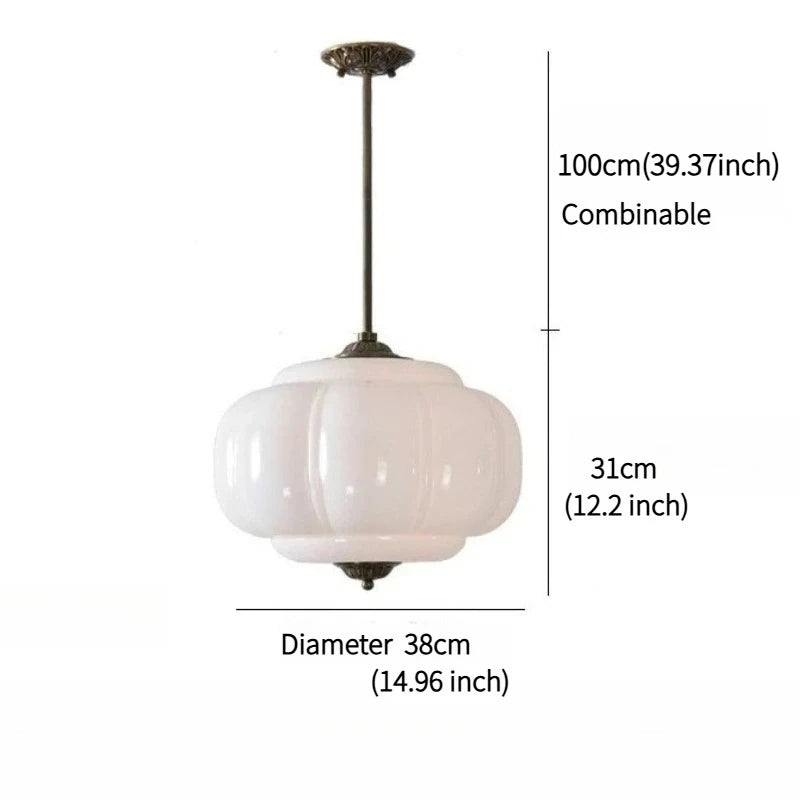 Retro Groene Glazen Hanglamp – Franse Nordic Melkglas Minimalistisch
