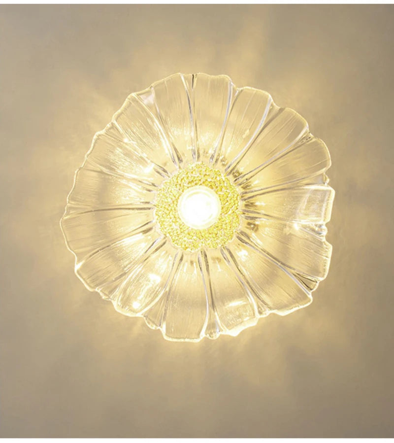 Vintage Bloem Hanglamp Glas E27 Voor Woonkamer, Slaapkamer & Bedside