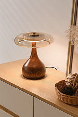 Retro Franse Tafellamp LED Glas & Hout Voor Slaapkamer & Studie