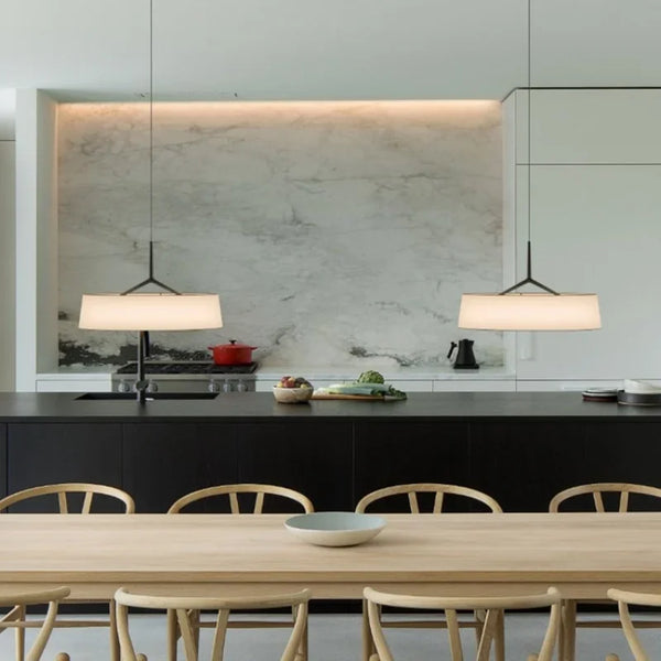 Minimalistische LED Stoffen Hanglamp Rond Voor Eetkamer & Slaapkamer