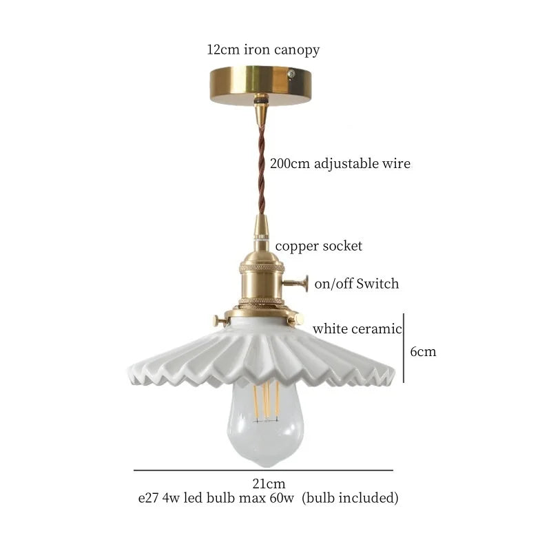Hanglamp LED Keramiek Wit 4W Nordic Voor Keuken, Woonkamer & Café