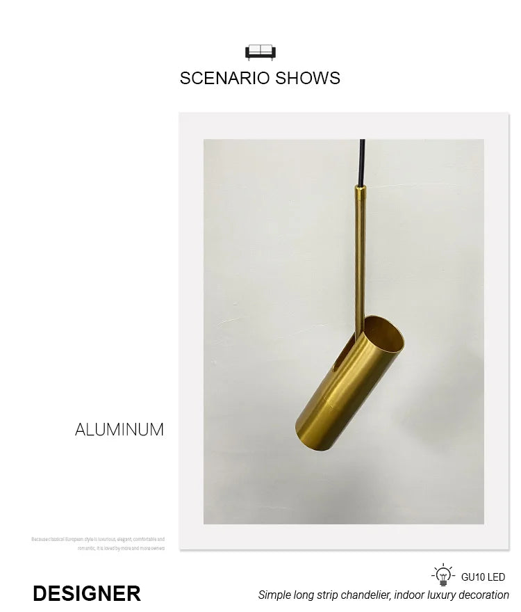 Moderne LED Hanglamp Aluminium Zwart Goud 2-Lichts Voor Woonkamer