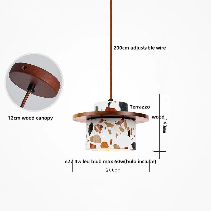 TerraLume LED Hanglamp – Moderne Terrazzo & Koper Designlamp