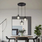 Vintage Hanglamp Zwart Metaal – 3-lichts Plafondlamp E27