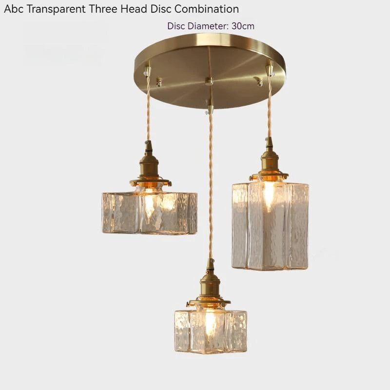 Japanse Vintage Glazen Hanglamp Brass LED Voor Slaapkamer & Eettafel