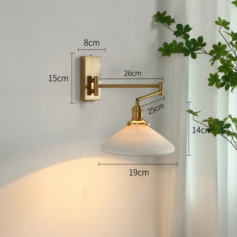 Nordic LED Wandlamp Keramiek – Moderne Sconce met Trekschakelaar