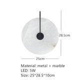 Ronde Marmeren Wandlamp – Nordic Minimalistisch LED Bedlamp