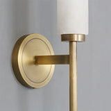 Marmeren Wandlamp – Moderne LED Bedlamp met Messing Accenten