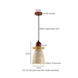 Mid Century LED Hanglamp Hout & Geel Travertijn – Modern Design