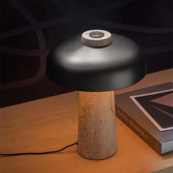 Nordic Paddenstoel Vloerlamp Travertijn Steen – Wabi Sabi Design