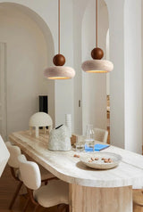 Travertin LED Hanglamp – Japanse Stijl Steen Pendant Light