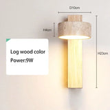 Travertin Wandlamp Rotatie – Natuursteen & Hout LED Bedlamp