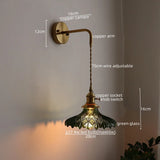 Groene Glas & Koper LED Wandlamp – Vintage Retro Wandverlichting E27