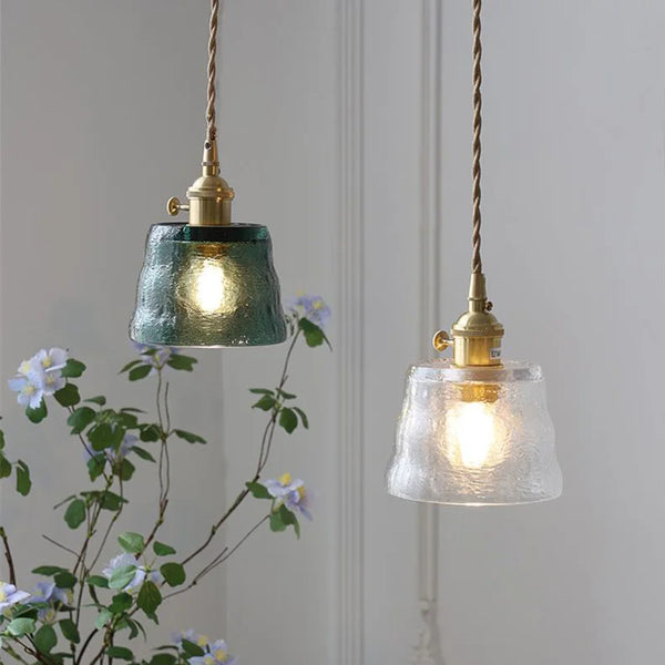 Nordic Japans Glazen Hanglamp Polished Copper Voor Slaapkamer & Eettafel