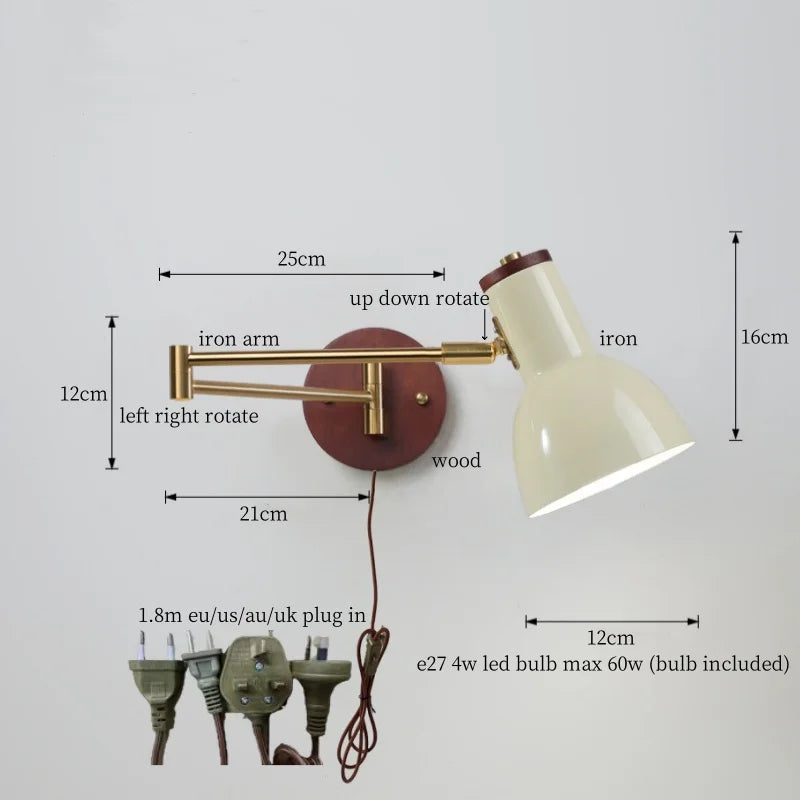 Nordic LED Wandlamp Ivory – Moderne Wandlamp met Trekschakelaar