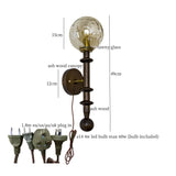 LED Wandlamp Glas & Hout – Vintage Bedlamp voor Woonkamer