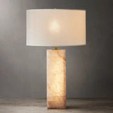 Moderne Marmeren Tafellamp LED met Stoffen Kap – Slaap- & Woonkamer