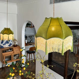 LED Hanglamp Groen Stoffen Kwast – Vintage Voor Woonkamer & Café