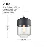 Nordic LED Hanglamp Glas & Hout – Moderne Plafondlamp E27