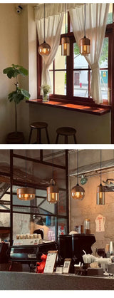 Nordic LED Hanglamp Glas & Hout – Moderne Plafondlamp E27
