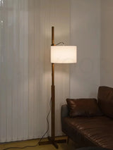 Retro Walnoot Houten Vloerlamp LED – Verstelbaar voor Woon- & Slaapkamer