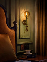 LED Wandlamp Glas & Hout – Vintage Bedlamp voor Woonkamer