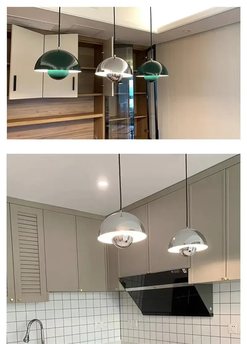 Moderne Nordic Bloemknop Hanglamp – Metaal, LED, E27, Meerdere Kleuren