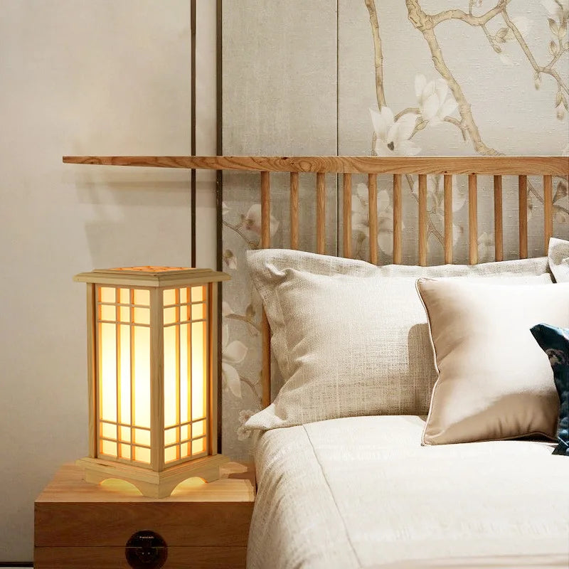 Japanse Houten Vloerlamp – LED Staande Lamp E27 3 Maten