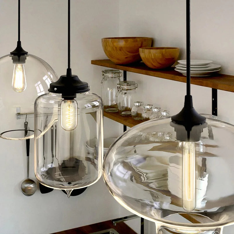 Caren Nordic Hanglamp – Handgemaakt Glas LED Filament Pendant Light