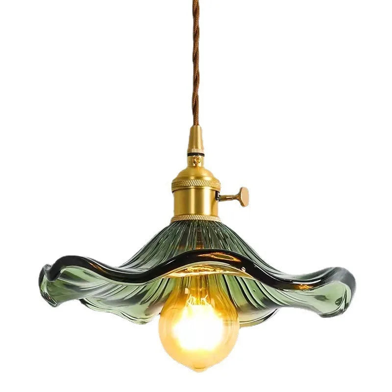 Moderne LED Hanglamp – Gekleurd Glas & Koper E27 Plafondlamp
