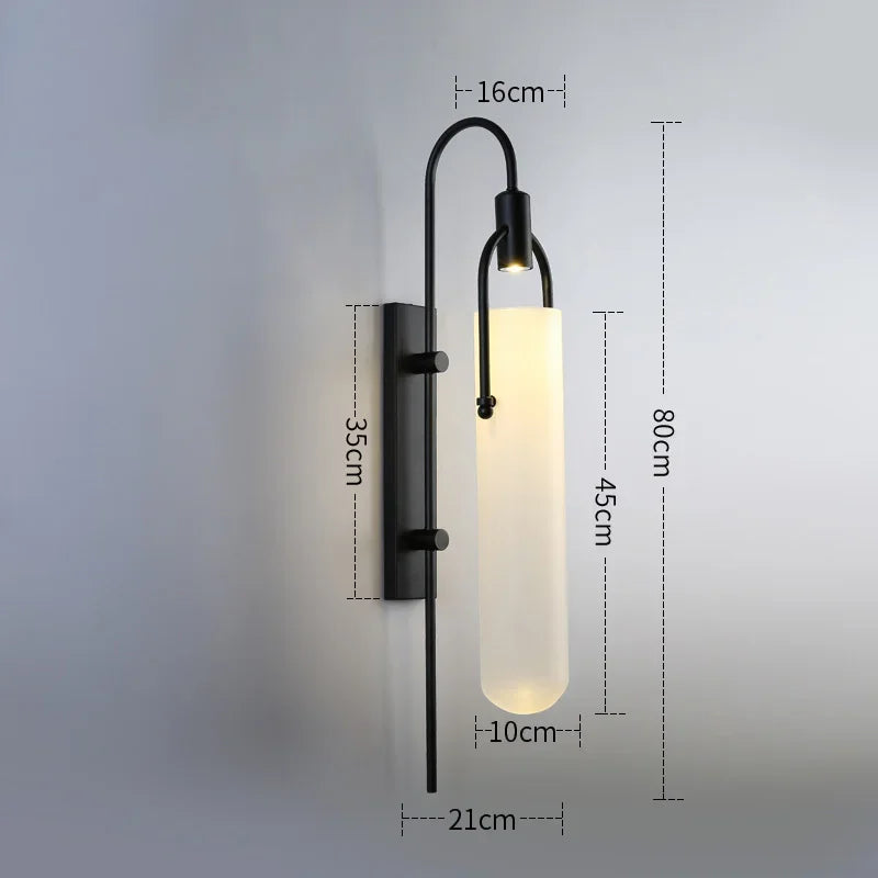 Moderne LED Wandlamp – Glas & Metaal Slaapkamer/Woonkamer Goud/Zwart