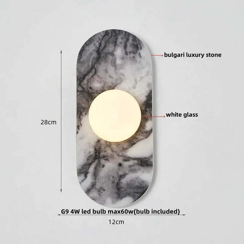 Wabi-Sabi Wandlamp – Bulgari Luxe Steen LED Waterproof Buitenlamp