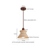 Mid Century LED Hanglamp Hout & Geel Travertijn – Modern Design