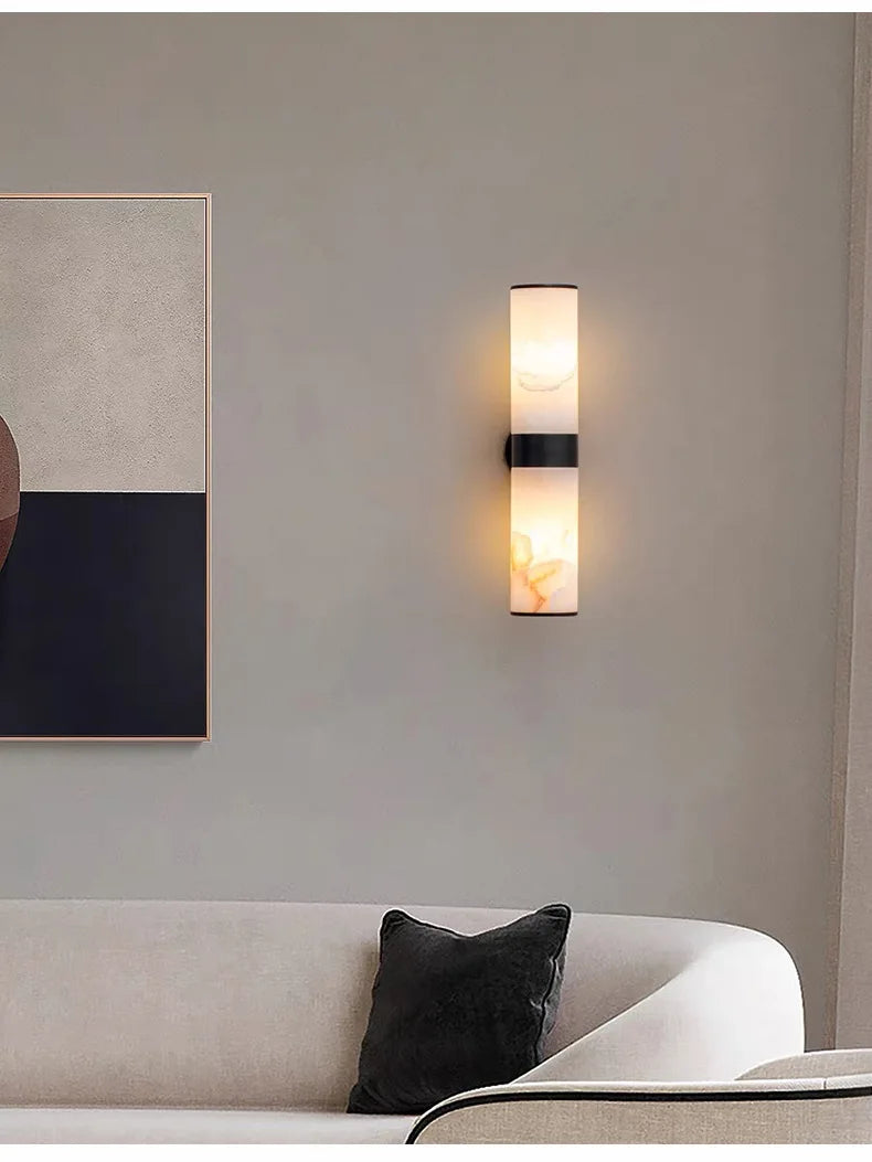 Albast Marmeren Wandlamp – Luxe Messing LED Sconce Modern