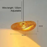 Bamboe Hanglamp LED – Handgemaakte Vintage Plafondlamp E27