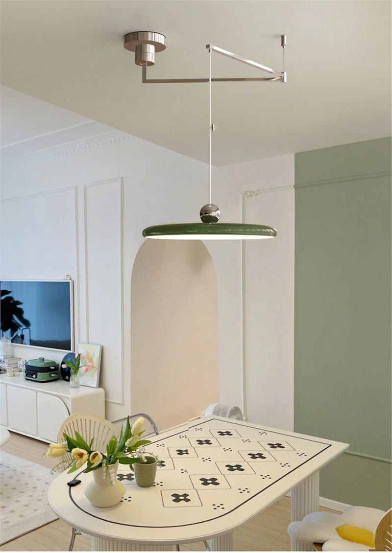Franse LED Hanglamp – Verstelbare Chrome UFO Plafondlamp 15–30m²