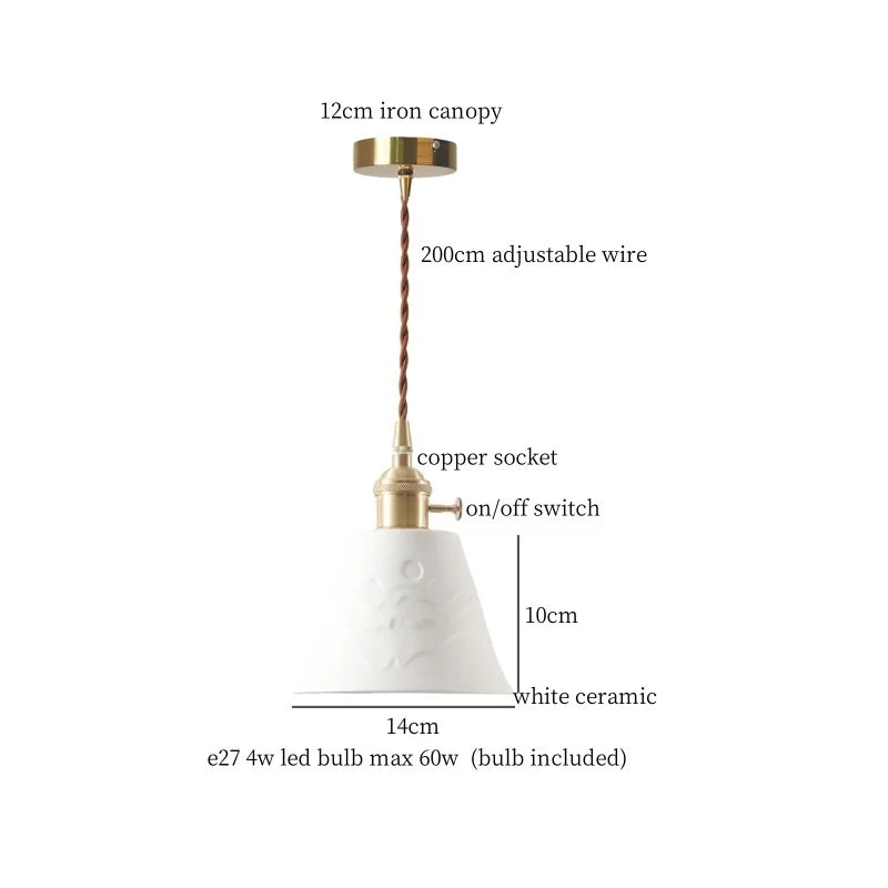 Hanglamp LED Keramiek Wit 4W Nordic Voor Keuken, Woonkamer & Café