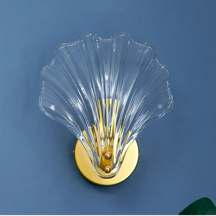 Nordic Glas Shell Wandlamp E14 – Modern Bedlamp voor Slaapkamer & Gang