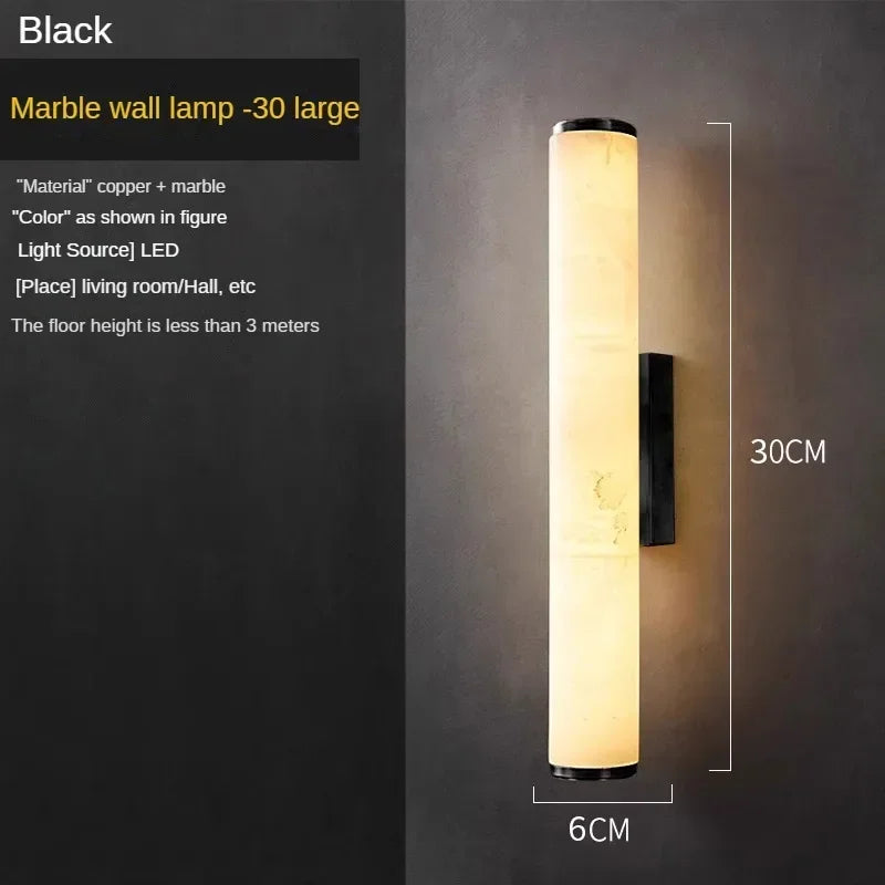 Luxe Marmeren Wandlamp – Minimalistisch Messing LED