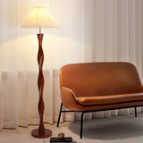 Chinese Walnootkleur Vloerlamp Hout – Moderne LED Lamp voor Woonkamer