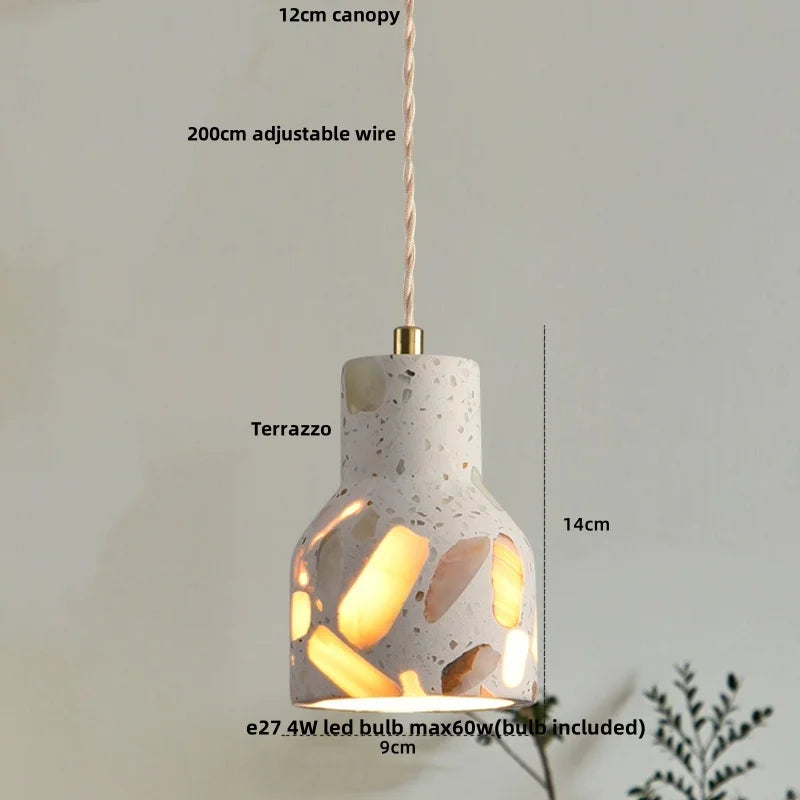 TerraLume LED Hanglamp – Moderne Terrazzo & Koper Designlamp