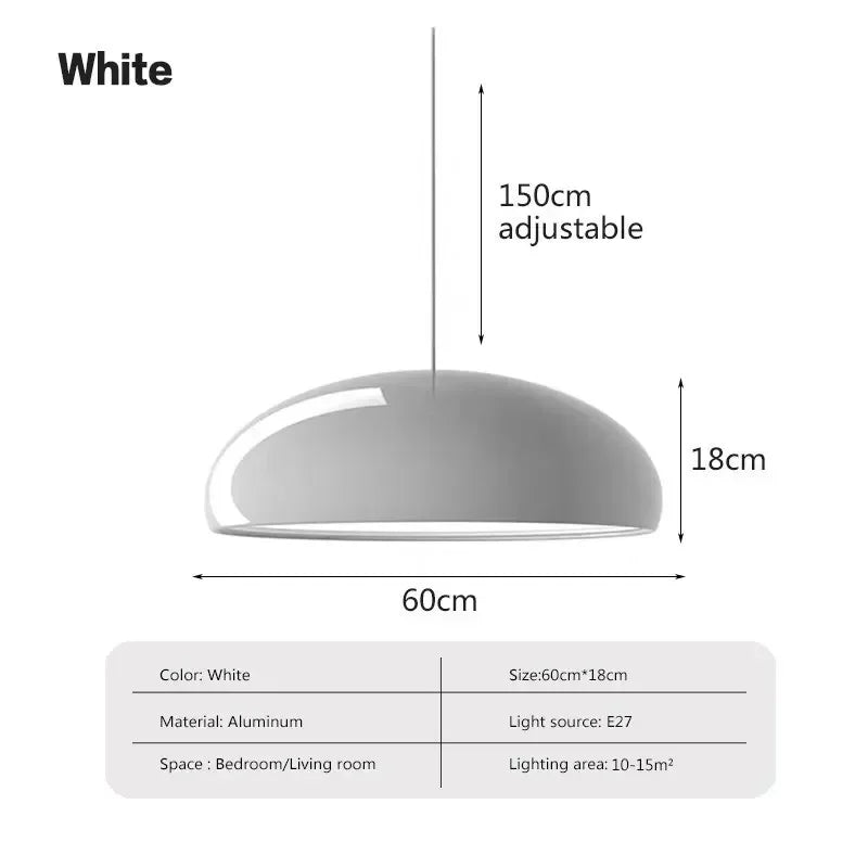 Nordic LED Hanglamp Rond Aluminium Zwart Wit Rood Groen Oranje