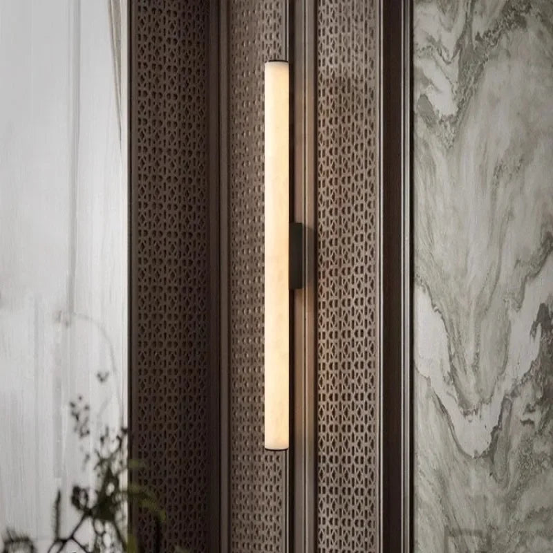 Luxe Marmeren Wandlamp – Minimalistisch Messing LED